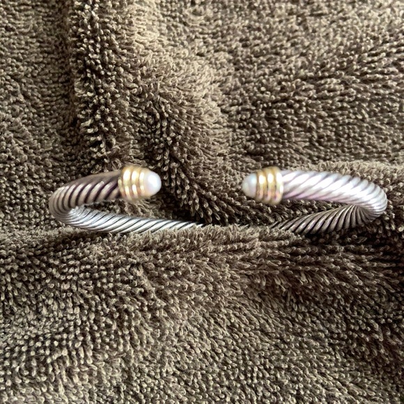 David Yurman Jewelry - 19. David Yurman Cable Classic Bracelet with Pearl and 14K Gold.